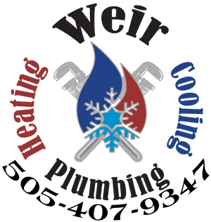 Weir Plumbing, Heating and Cooling Logo. Call 505-407-9347